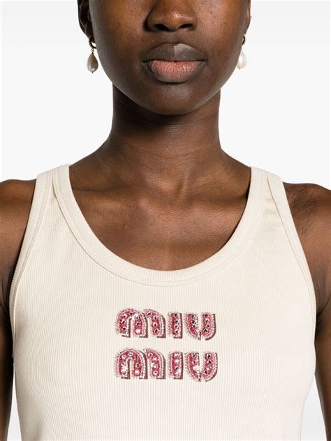 miu miu logo tank top